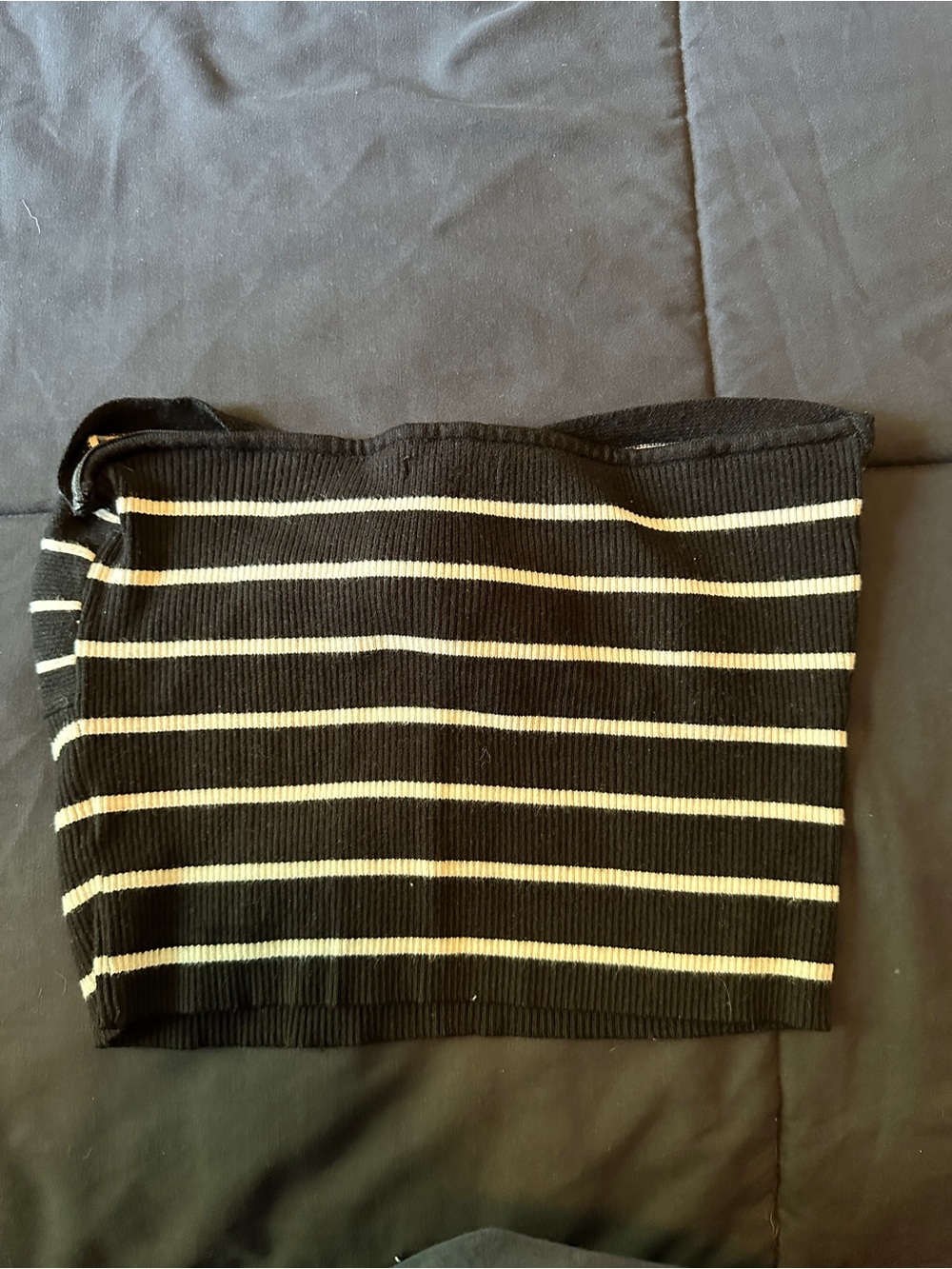 Dry Goods Black and White Striped Twist-Front Crop Top - Picture 2 of 3